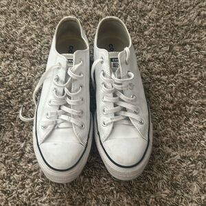 White leather platform converse women’s size 8
